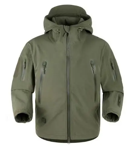 ESDY тактические мужские осенние походные куртки, ветровка с капюшоном, Тренч, водонепроницаемые спортивные пальто для кемпинга - Цвет: GREEN
