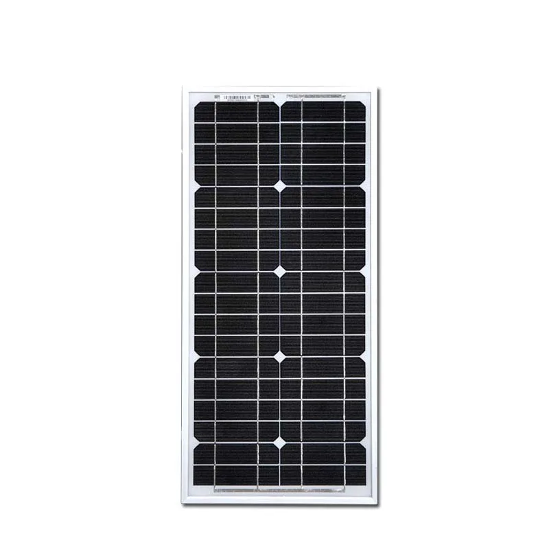 Монокристаллическая солнечная панель 18 в 20 Вт 12 в солнечное зарядное устройство для автомобильного аккумулятора фургон, кемпинг