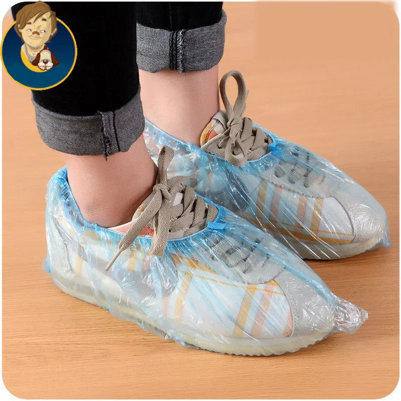 100Pcs/Set Disposable Plastic Shoe Covers Rooms Outdoors Waterproof
