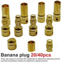 20/40 шт. 3,5 мм золото типа Пуля банан разъем для подключения к электросети для Батарея клемм соединитель Комплект