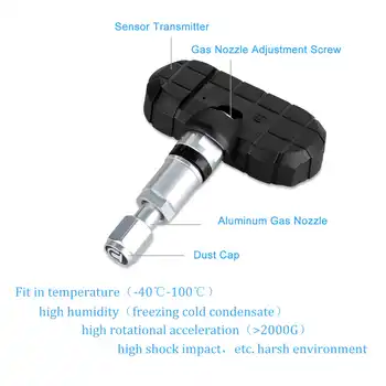 CAREUD U912 Car TPMS Wireless Tire Pressure Monitoring System with 4 Buit-in Internal Sensors and LCD Embedded Monitor for MAZDA