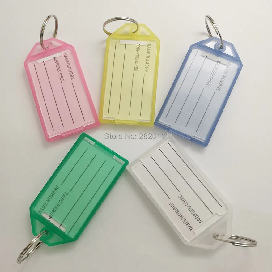 Wholesale 50Pcs Blank Plastic Keychains Rectangle luggage tag Insert