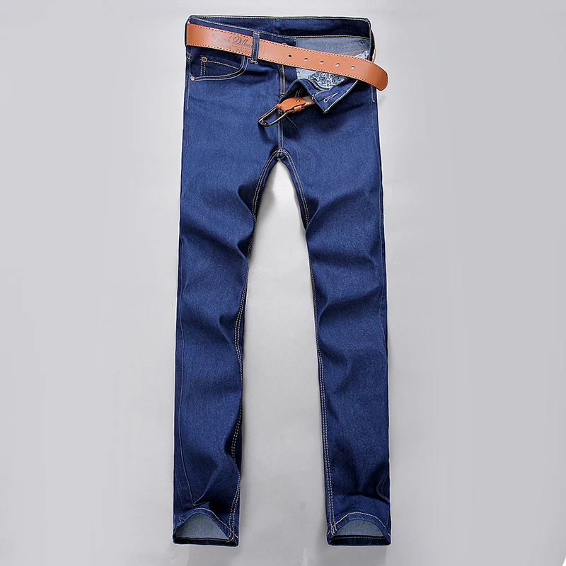 Мужские обтягивающие мужские джинсы, одноцветные тонкие Стрейчевые модные Молодежные джинсы большого размера, размер 28-40 - Цвет: Blue