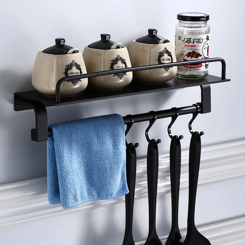 Кухонная полка черная приправа для ванной комнаты гелевая стойка для душа свободный удар вешалка для полотенец поднос кухонная полка для хранения кухонные инструменты