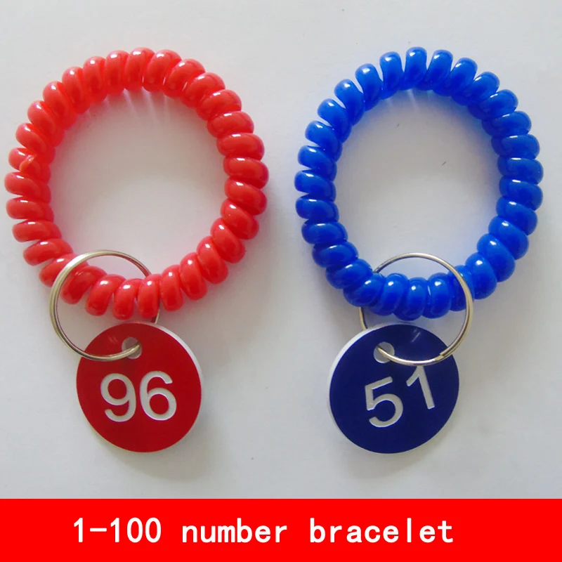 

blue red can choose 1-100 number Deposit Cabinet number with elastic bracelet