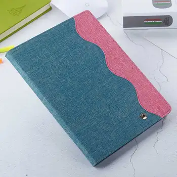 

Simple Patchwork Canvas Leather Case for New iPad 9.7 inch 2017 Casual Foldable Stand Smart Cover Tablet Case for iPad 2018 9.7'