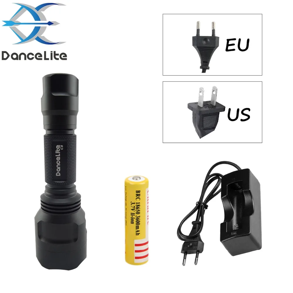 Lancelite C8 XM L2 U3 10xAMC7135 3500mA 5 режимов светодиодный фонарик + аккумулятор 18650 3600 мАч одно