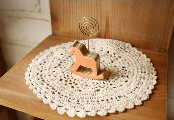 Card Holder 1pc Wood Stand Ram Elephant Horse Deer Bookends Desktop Photo Memo Note Clip Office Stationery Decor Card Holder