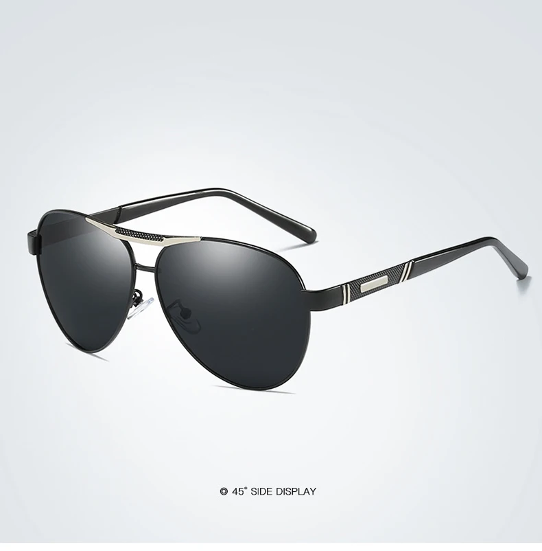 Для мужчин поляризованные зеркальные Овальные Солнцезащитные очки черные линзы в золотистой оправе Цвет UV400 с коробкой, чехол - Цвет линз: black