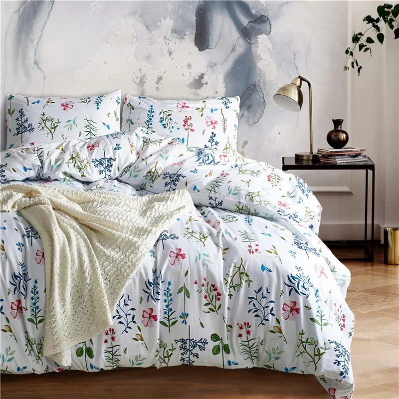 

SHYEJA Pillowcase Duvet Cover Set Pastoral Bird Printing Bedding Sets USA UK King Queen Double Twin Size Bedlinen Polyester Soft