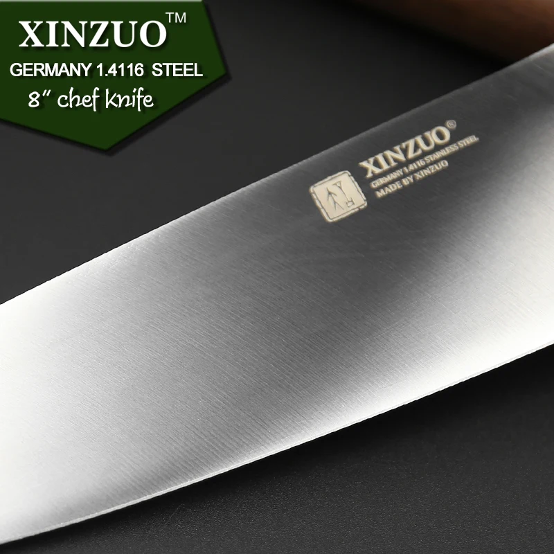 XINZUO 8 ''нож шеф-повара, немецкие кухонные ножи DIN 1,4116 из нержавеющей стали, кухонный овощной нож из нержавеющей стали с ручкой из палисандра