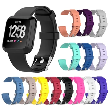 

Silicone Wrist Band Clasp Strap Replace For Fitbit Versa Smart Watch Bracelet gai