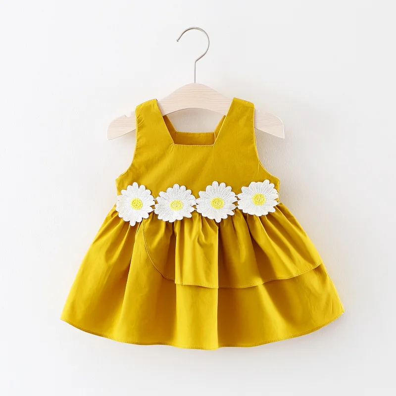 Одежда для новорожденных платье принцессы вечерние летние милые хлопковые платья без рукавов с цветочным рисунком для маленьких девочек наряд на день рождения BC1676