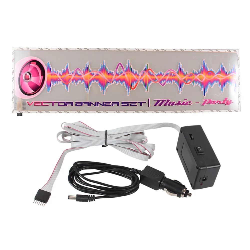Music Rhythm LED Flash Light 200 Hour 90*25cm Car Sticker Lamp Sound