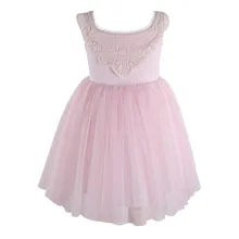 Flofallzique детская одежда розовый шею шнурок Пышная юбка из тюля для вечеринки Свадебные Рождество сладкий Милое платье для девочек От 1 до 8 лет