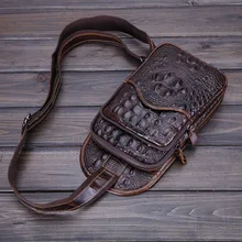 Новые винтажные мужские сумки из натуральной кожи с крокодиловой текстурой, дорожные сумки через плечо, сумки-мессенджеры на ремне, нагрудная сумка