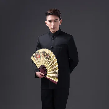 

Vintage Men Solid Kung Fu Suit Classic Oriental Wushu Uniforms Stage Performance Costumes Chinese Traditional Vestido Chino