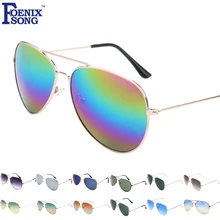 FOENIXSONG Brand New Aviator Pilot Men Sunglasses Sun Glasses for Women Oculos De Sol Mirrored UV