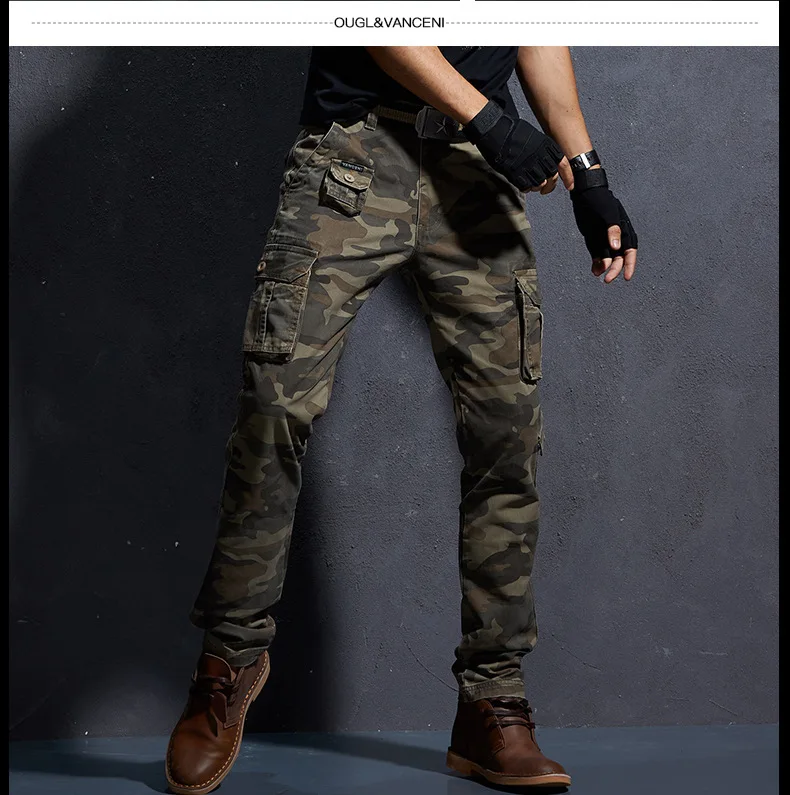 2018 Брендовые мужские тактические камуфляжные брюки мужские повседневные мульти-карманы штаны-карго мужские s Мода 100% хлопок карго военные