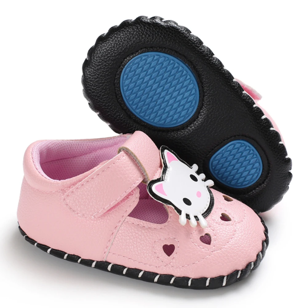 Новинка года; брендовая кожаная обувь для новорожденных девочек и мальчиков с мягкой подошвой; нескользящие кроссовки; обувь для малышей с рисунками животных; обувь для первых шагов-18 месяцев