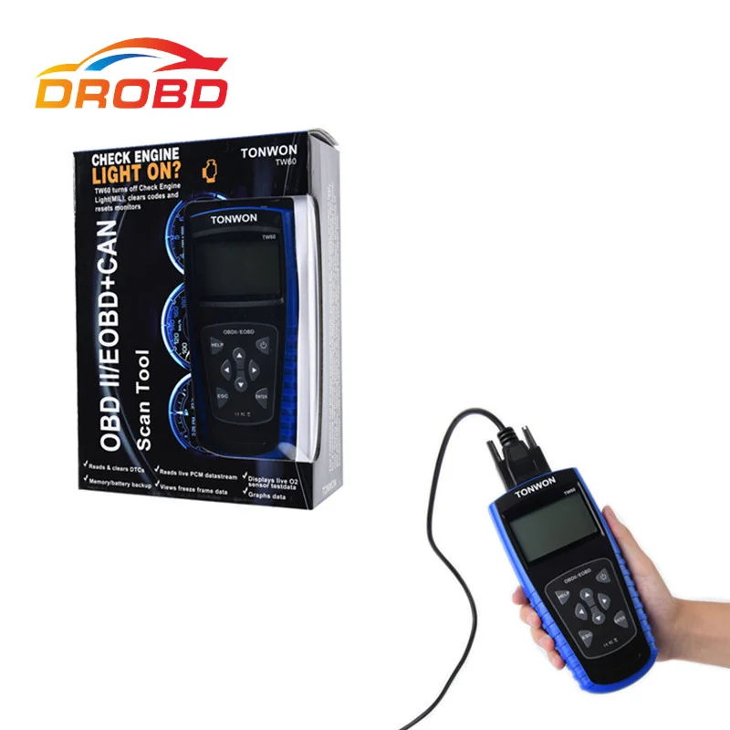 BEST New Arrival TONWON TW60 Full OBDII/EOBD Diagnostic OBD2 Scanner Tool Works On Most OBDII Compliant USA Vehicles Since 1996 |