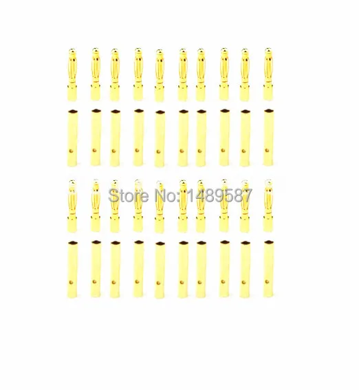 

20 Pairs 2mm Bullet Banana Plug Connector for RC Battery Gold Plated