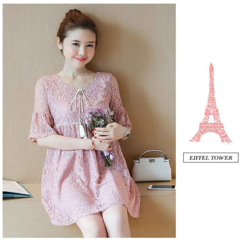 MODENGYUNMA Summer lace Maternity nursing Dresses Breast feeding clothes for Pregnant Women Pregnancy Breastfeeding Clothing