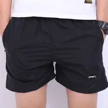 Мужские однотонные Высококачественные эластичные летние мужские Шорты повседневные пляжные шорты со средней талией однотонные прямые шорты на шнурке