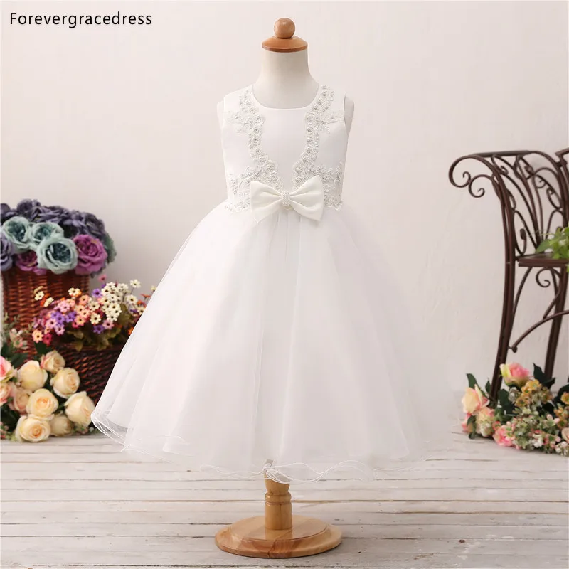 PICTURE COLOR Forevergracedress Элегантный Прекрасный платья в цветочек для девочек с бантом без рукавов дети Пышное Платье Детский фартук - Цвет: PICTURE COLOR