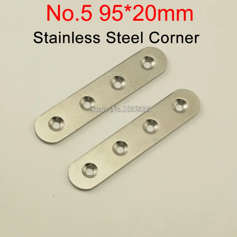 50PCS 98*20mm stainless steel Flat Brackets Straight Line Metal Plates