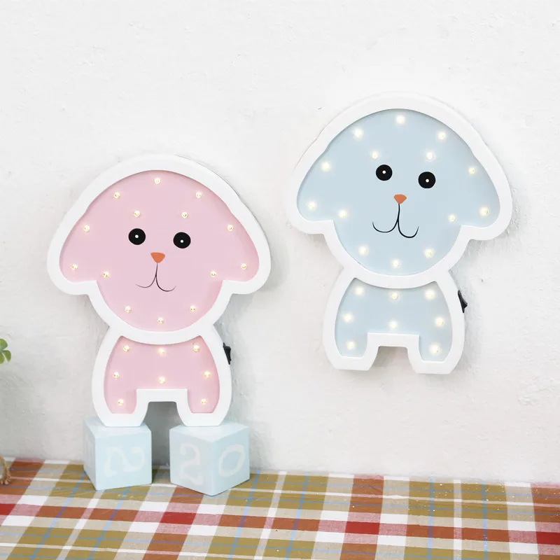 Moda Nordic madera noche luz LED decoración de la habitación de los niños lámpara de noche Linda niños regalos juguetes lámpara de pared lampara infantil80522