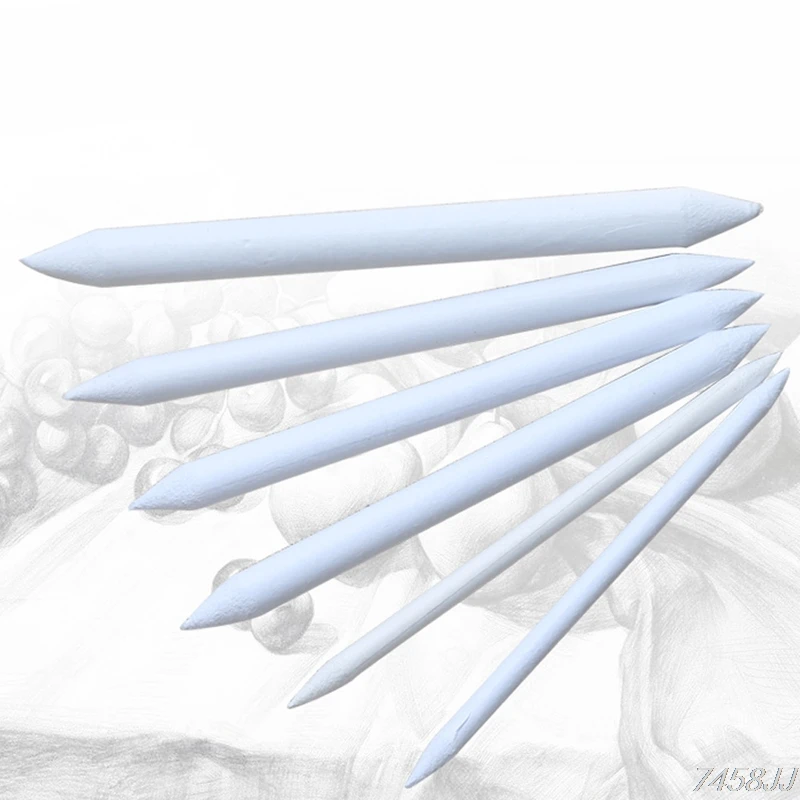 

6pcs/set Blending Smudge Stump Stick Tortillon Sketch Art Drawing Pen Tool White G03 Drop ship