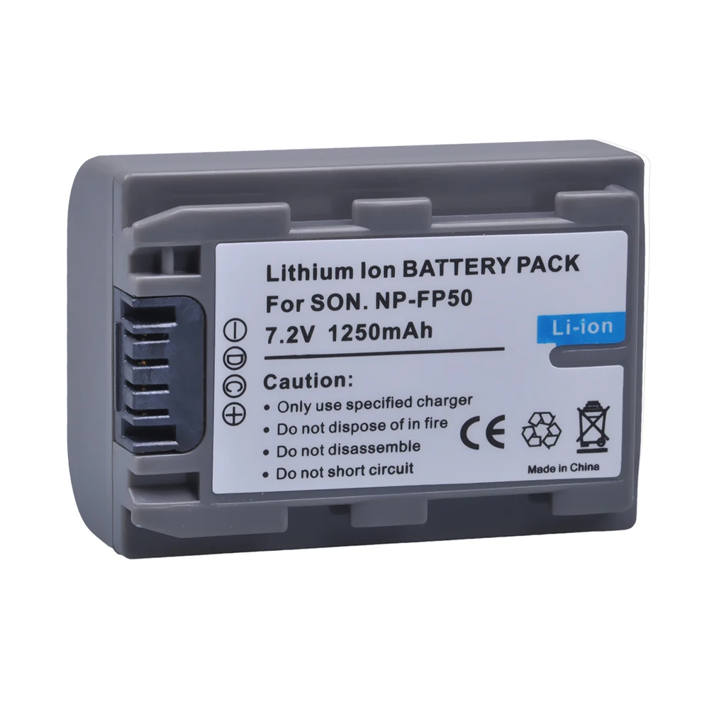 Tectra 1250 мАч 1 шт. Φ NPFP50 NP FP50 аккумулятор для Sony 40 43E 65 85 94E 96 hdr cx 190 e