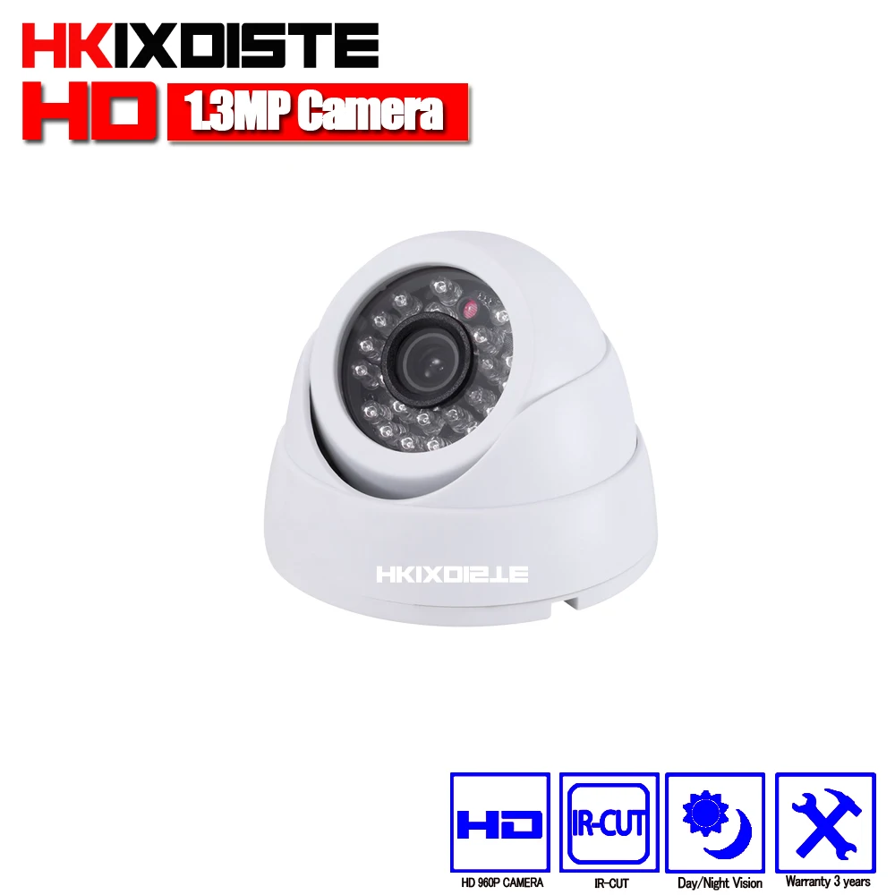 

HKIXDISTE 960P Dome Analog AHD CCTV Camera indoor IR CUT Night Vision HD Security 2500TVL Surveillance 1.3MP indoor camera