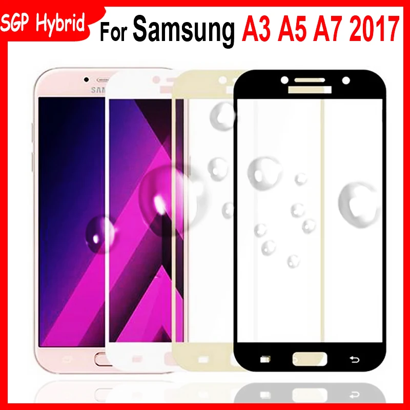 A5 2017 экран закаленное стекло для Samsung Galaxy A3 A7 чехол A 3 5 7 A720F A520F A320 полное покрытие