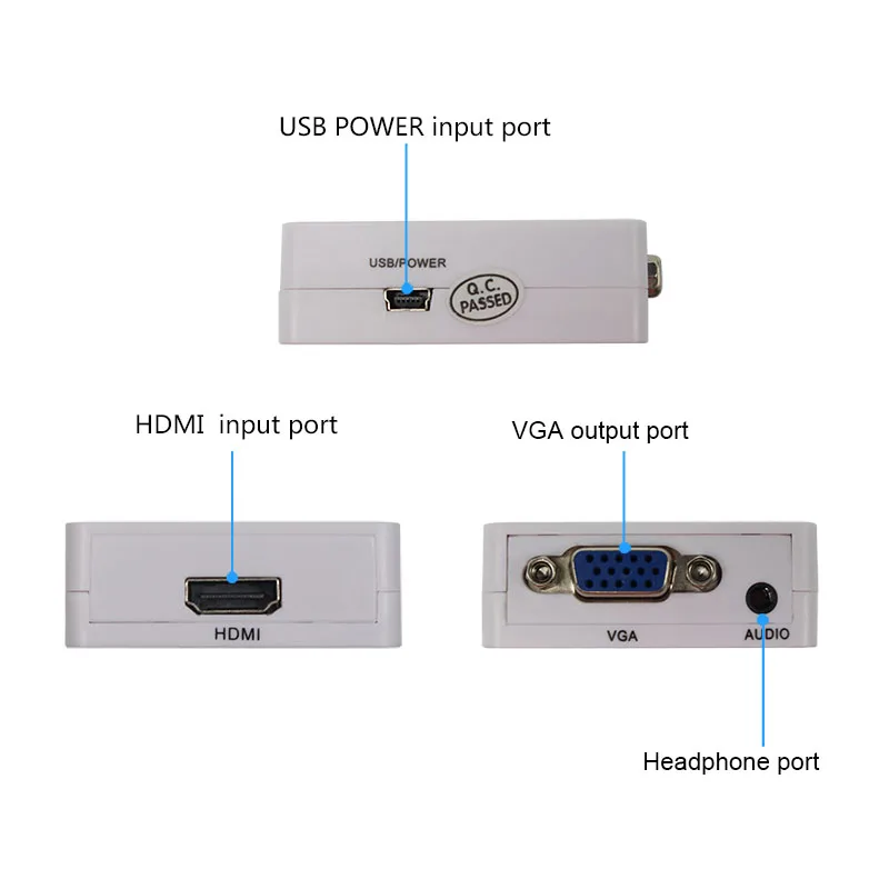 1080 p 60 Гц Mini Hdmi конвертер Vga для Xbox Dvd Кабо встроенный Hdmi2Vga разъем Переходники Hdmi-Vga