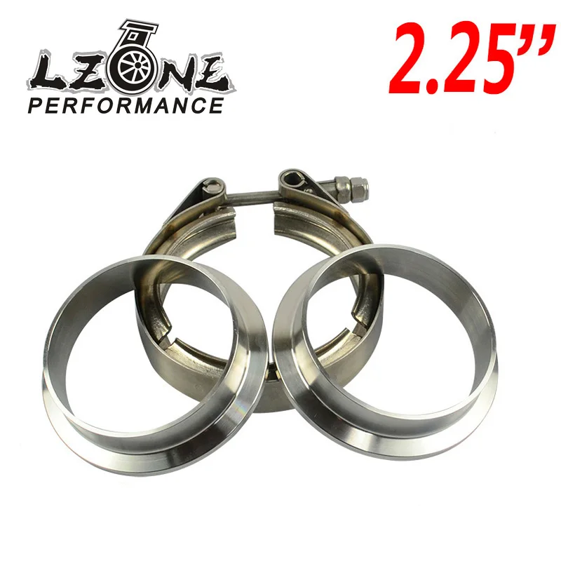 

LZONE - 2.25" V Band clamp flange Kit (Stainless Steel 304 Clamp+SUS304 Flange) For turbo exhaust downpipe JR-VCN225+VFN225