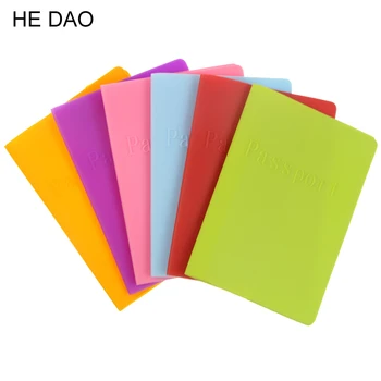 

Business Cards 6 Colors Women Men Passport Holder Leather Bags Passport Cover Silicone Documents Folder