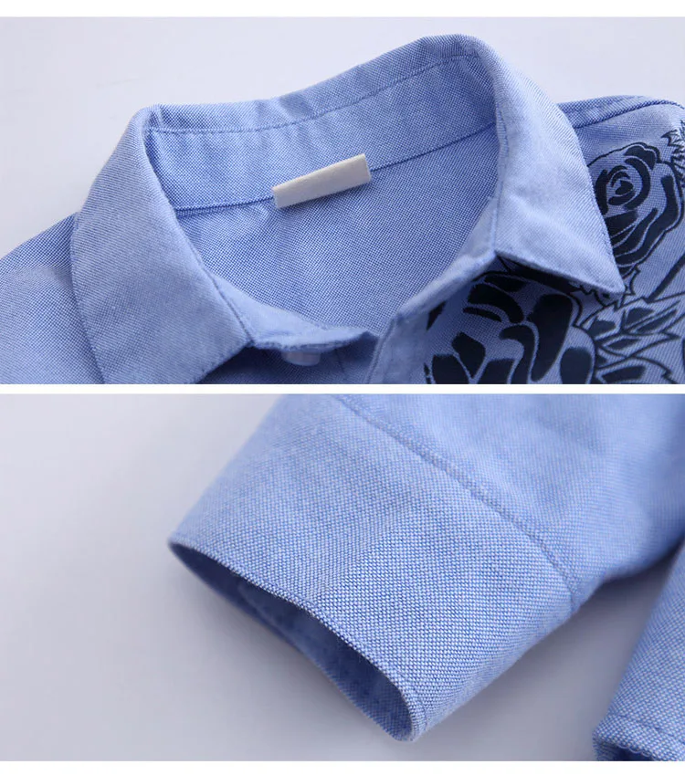 Children School Blouses Shirts Boys Cotton Printed Tops Autumn Kids Casual Long Sleeve Blouse Clothes Infant Shirts Clothing (4)
