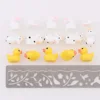 Mini 50pc AnimalResin Duck Rabbit Cows  Flat Back DIY Miniature Artificial Hand Painted Resin Cabochon Craft Play Doll House Toy ► Photo 3/6