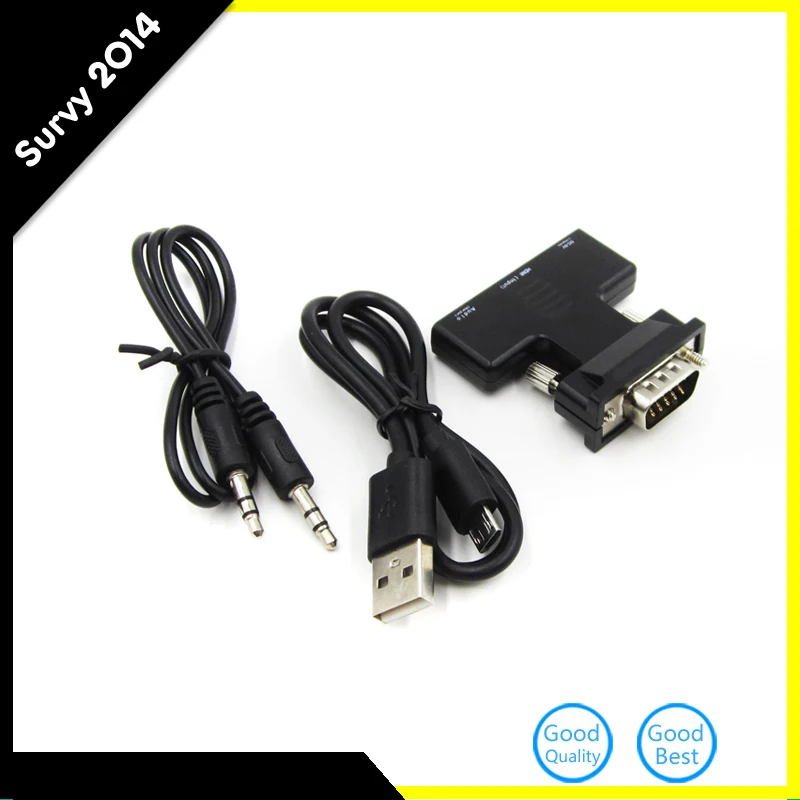 

1080P HDMI to VGA Converter with Audio Adapter Female to Male Signal HDMI-VGA Audio Transmission Adapter