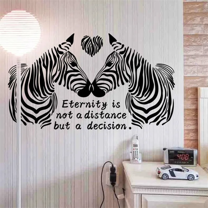 

1PCS zebra home decoration vinyl wallpaper adesivo de parede wall sticker large size wall stickers home decor Free shipping
