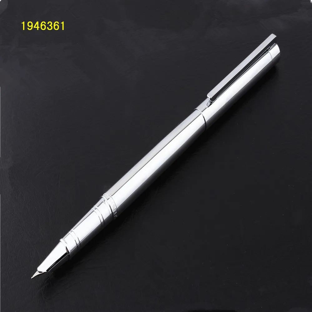 Роскошный бренд Jinhao Shine Platinum steel канцелярские принадлежности для офиса и школы прекрасный перьевая ручка с капюшоном Новинка