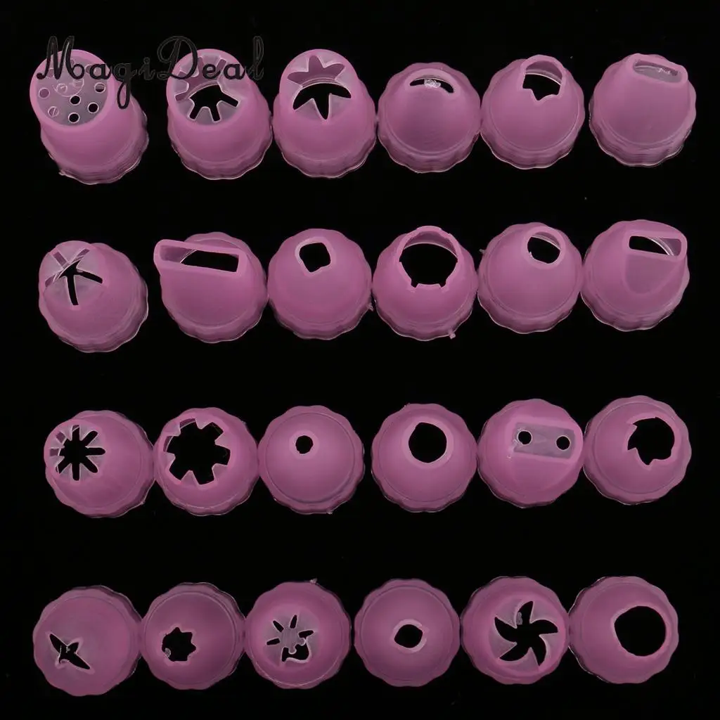 24Pcs Plastic Pastry Tubes Miniature Dollhouse Kitchen Container Set Tableware DIY Mini Clay Toys Decoration
