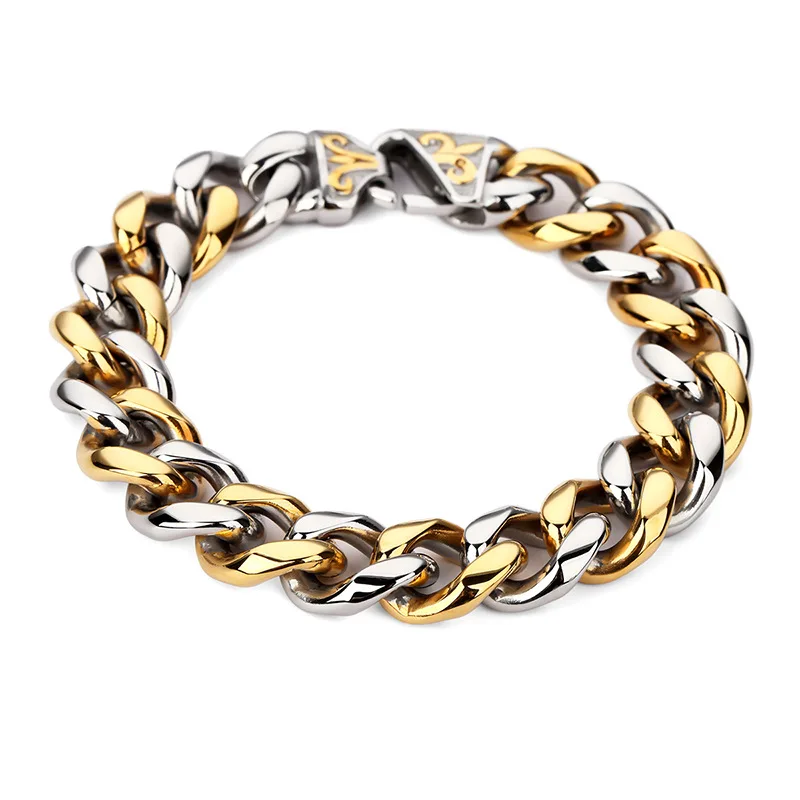 High quality Fashion Stainless Steel Bracelet Rock Hiphop Jewelry Bling