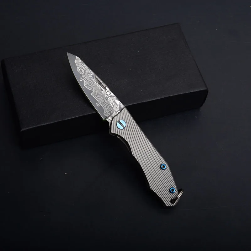 small titanium tactical folding knife rescue edc tools  (3)