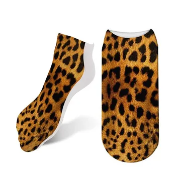 

2019 Animal print Funny Socks Leopard 3D Printed Colorful Cotton Socks Women Low Cut Ankle Socks Femme Girls Meias 7S-ZWS30