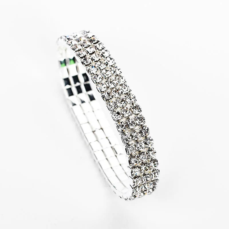 Модные аксессуары многослойный Стразы эластичный браслет B049|ring bezel|ring orbring cushion |
