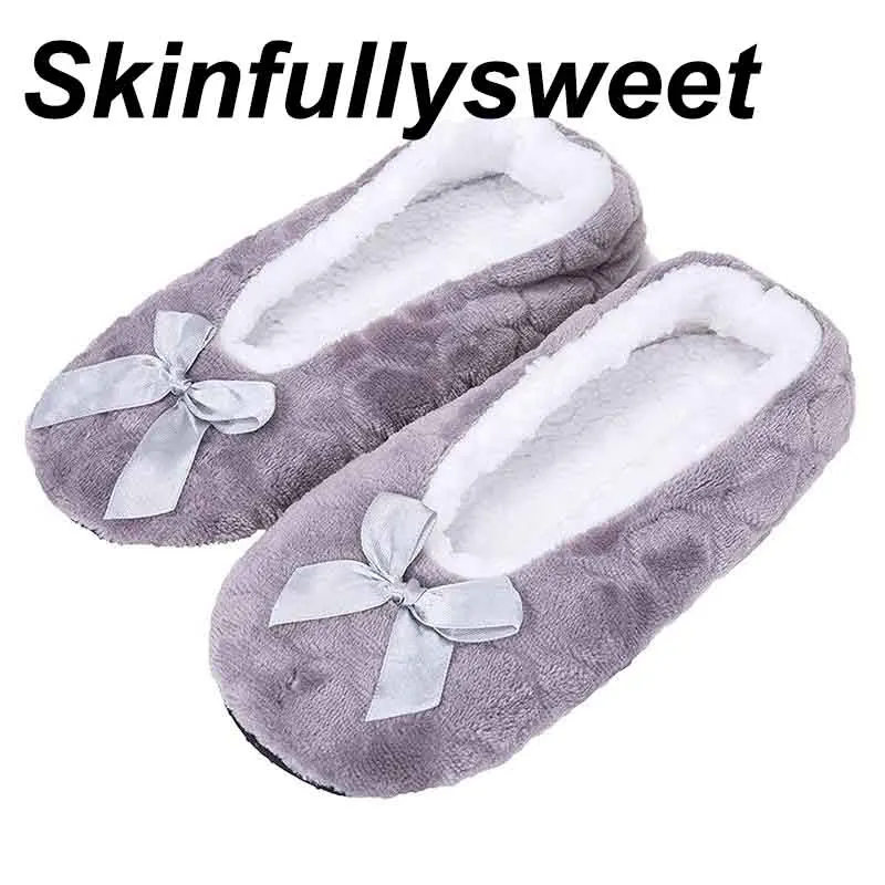 

2018 New Warm Women Slippers Cotton Shoes Plush Soft Sole Floor Shoes Non-slip Indoor Shoes Women Home Slippers