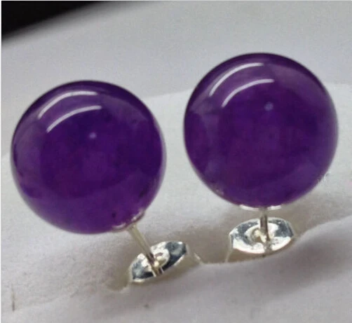 

ry00602 Handmade 10mm Women's Round Silver Stud Earrings 5.6